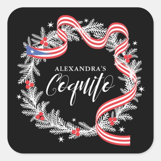 Sticker Coquito Christmas Wreath (Devant)
