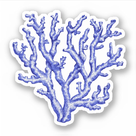 Sticker Corail bleu et blanc (Devant)