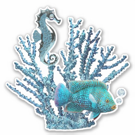 Sticker Coral Bleu (Devant)