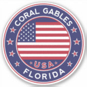 Sticker Coral Gables Floride, Coral Gables (Devant)