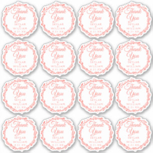 Sticker Coral Woodsy Mariage Merci Contour Vinyl