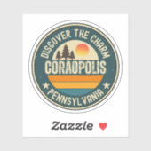 Sticker Coraopolis, Pennsylvanie (Feuille)