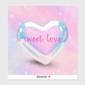 Sticker corazón rosa dulce amor  (Feuille)
