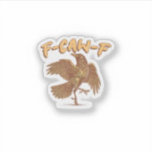Sticker Corbeau F-Caw-F Oiseau Drôle Mème Corneille (Devant)