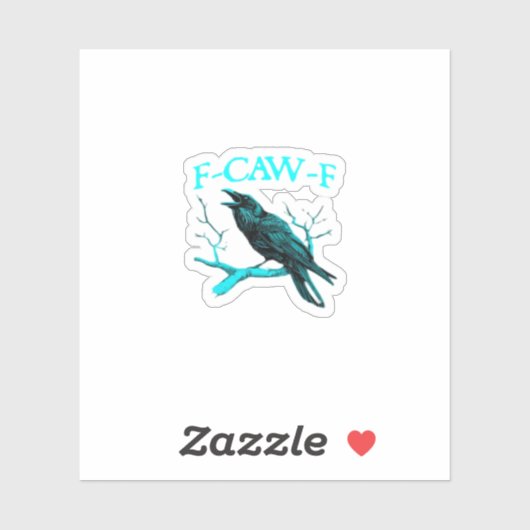 Sticker Corbeau F-Caw-F Oiseau Drôle Rétro (Feuille)