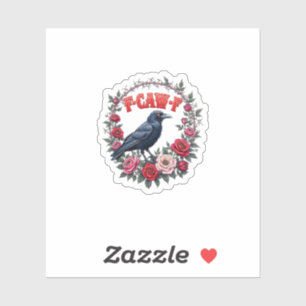 Sticker Corbeau gothique drôle Halloween F Caw F Vintage