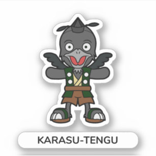 Sticker Corbeau japonais Tengu Yokai