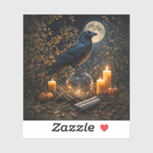 Sticker Corbeau Mystique de Lune Inspiré de Samhain