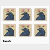 Sticker corbeau/pivoine (Feuille)