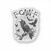 Sticker Corbeau Rétro Drôle F-Caw-F (Devant)