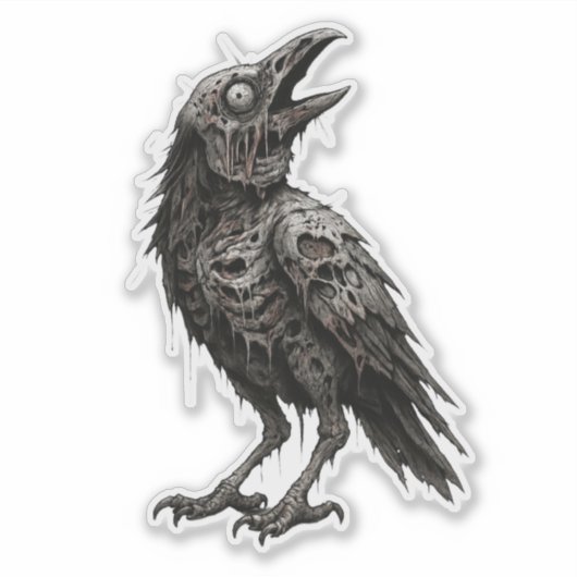 Sticker Corbeau zombie (Devant)
