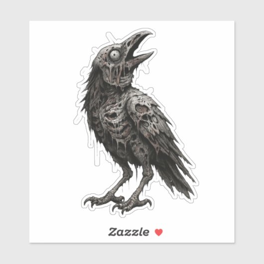 Sticker Corbeau zombie (Feuille)