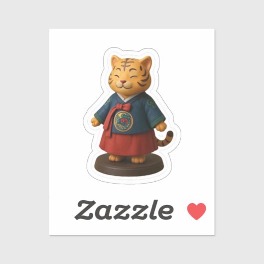 Sticker corée Coeur de Hanbok (Feuille)