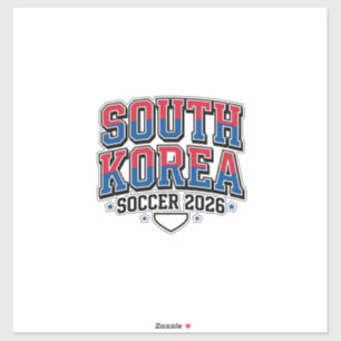 Sticker Corée du Sud Football 2026 Football Gras Typogr Pa