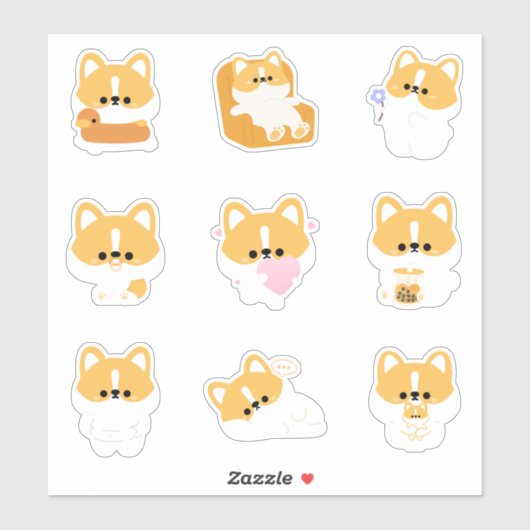 Sticker Corgi (Feuille)