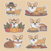 Sticker Corgi Action de grâce (Devant)