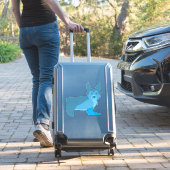 Sticker Corgi Bleu Cute En Chaussettes (Valise Insitu)