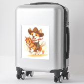 Sticker Corgi Cowboy � Chien de Rodéo Occidental (Sur valise)
