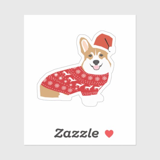 Sticker Corgi de Noël (Feuille)