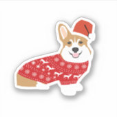 Sticker Corgi de Noël (Devant)