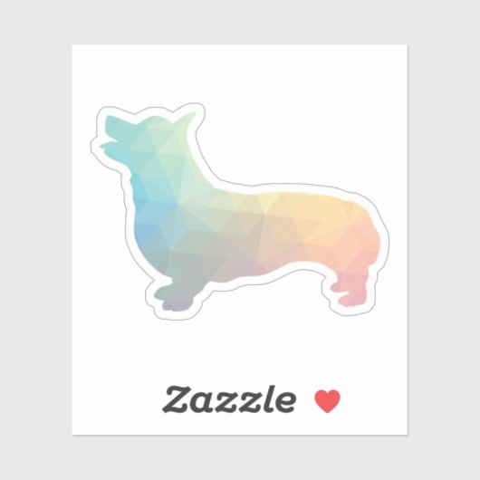 Sticker Corgi Dog Geometric Pattern Silhouette Pastel (Feuille)