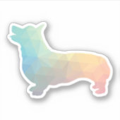 Sticker Corgi Dog Geometric Pattern Silhouette Pastel (Devant)