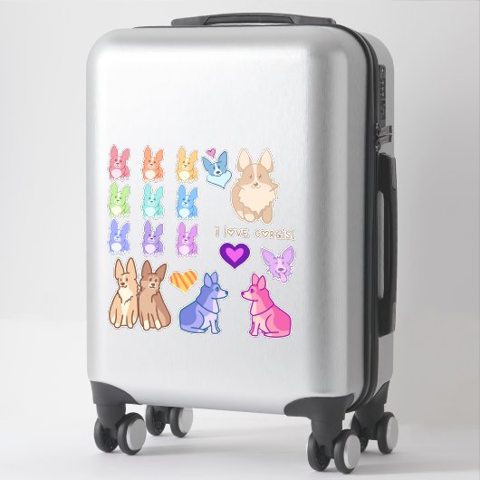 Sticker Corgi Love (Sur valise)