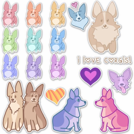 Sticker Corgi Love (Devant)
