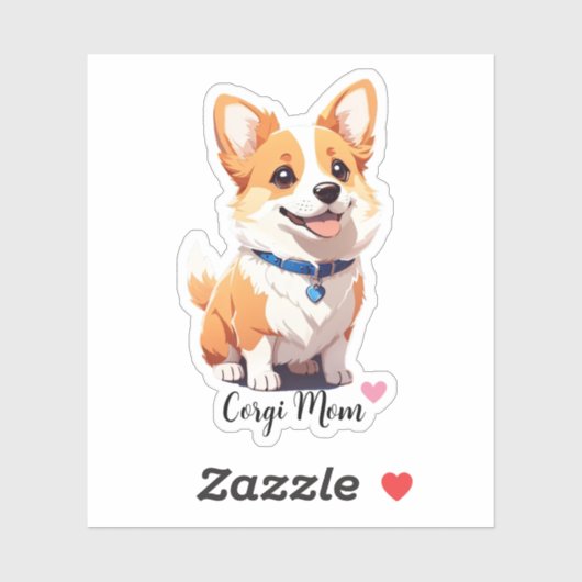 Sticker Corgi Maman Chien (Feuille)