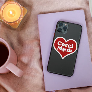 Sticker Corgi Maman Coeur