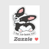 Sticker Corgi mou aux haricots (Feuille)