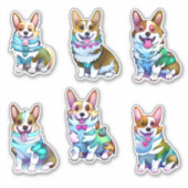 Sticker Corgi orange mignon pour une humeur positive (Devant)