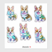 Sticker Corgi orange mignon pour une humeur positive (Feuille)