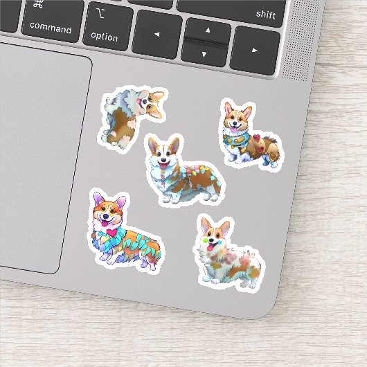 Sticker Corgi orange mignon pour une humeur positive (Détail)