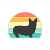 Sticker Corgi Sunset Retro (Devant)