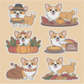 Sticker Corgi Thanksgiving  (Devant)