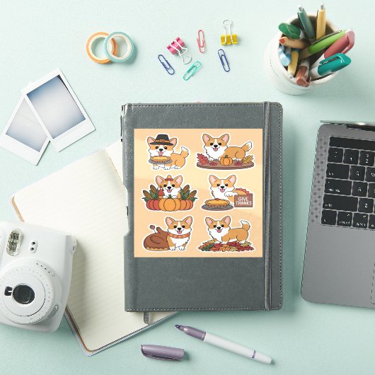 Sticker Corgi Thanksgiving  (Couverture iPad)
