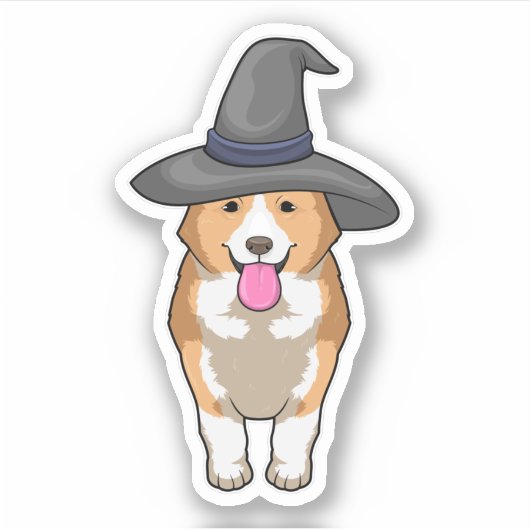 Sticker Corgi Witch (Devant)