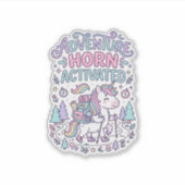 Sticker Corne d'Aventure de Licorne Activée Graphique Past (Devant)
