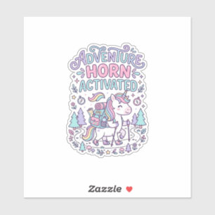Sticker Corne d'Aventure de Licorne Activée Graphique Past