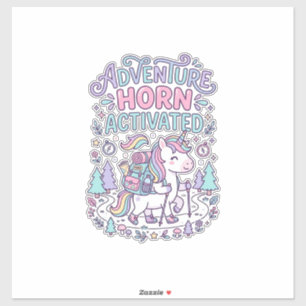 Sticker Corne d'Aventure de Licorne Activée Graphique Past