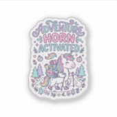 Sticker Corne d'Aventure de Licorne Activée Graphique Past (Devant)