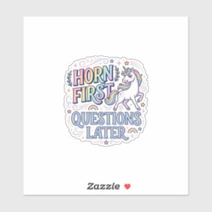 Sticker Corne de Licorne Premières Questions Plus Tard Ado
