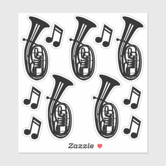 Sticker Corne et notes de Tenor (Feuille)