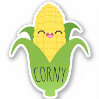Sticker Corny Cute Corn sur l'autocollant fourré