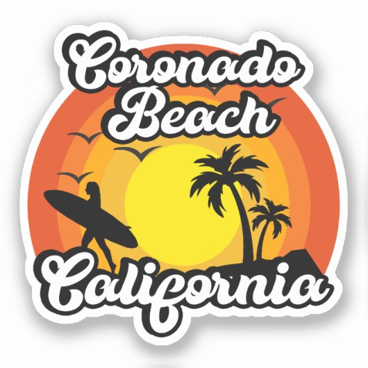 Sticker Coronado Beach, Californie (Recto)