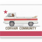 Sticker Corvair Community California Rampy Flag (Recto)