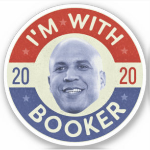 Sticker Cory Booker President 2020 Democrat Photo Retro