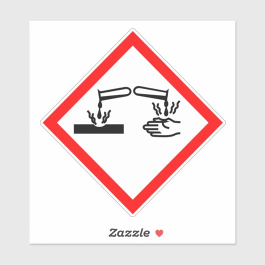Sticker COSHH corrosif (Feuille)
