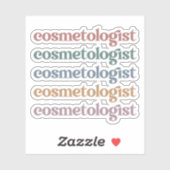 Sticker Cosmetologue Esthéticien Beautician Soins de la pe (Feuille)